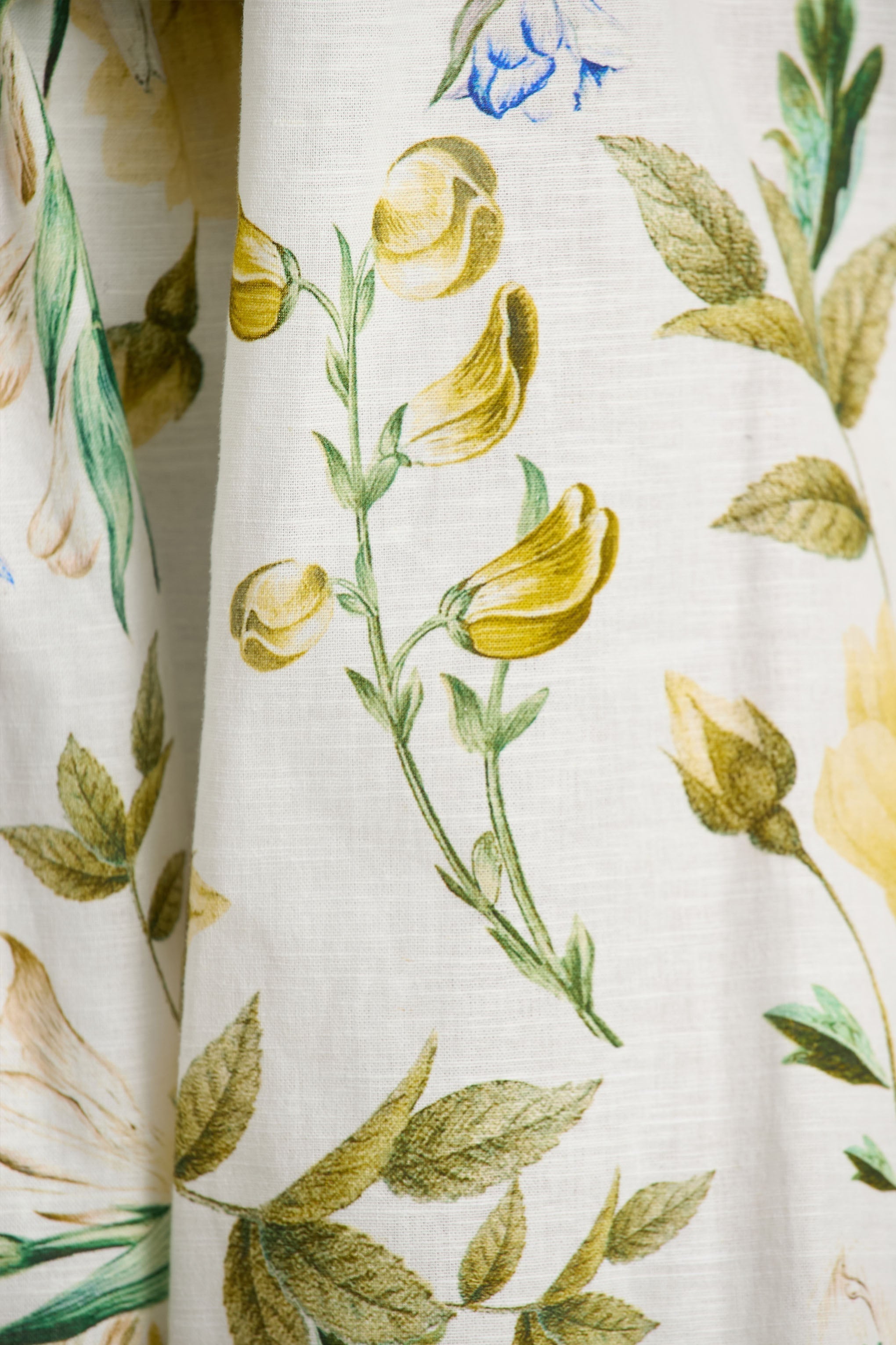 Waterfall | Lemon Floral Print Asymmetric Long-Sleeve Playsuit