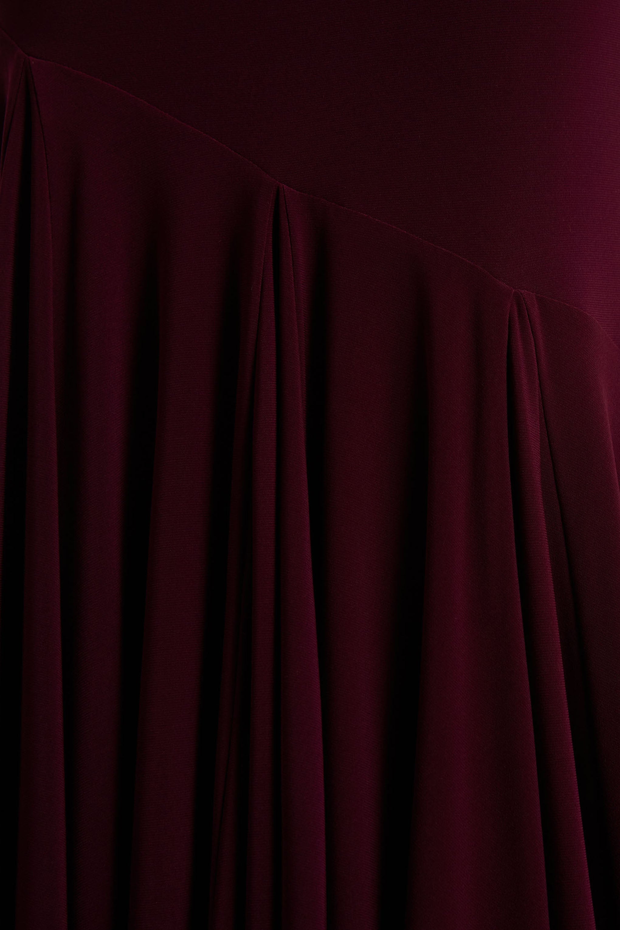 Zya | Dark Plum Asymmetric-Neck Fishtail Maxi Dress