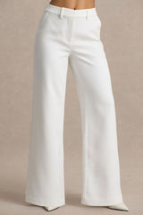 Silvia | White Straight-Leg Trousers